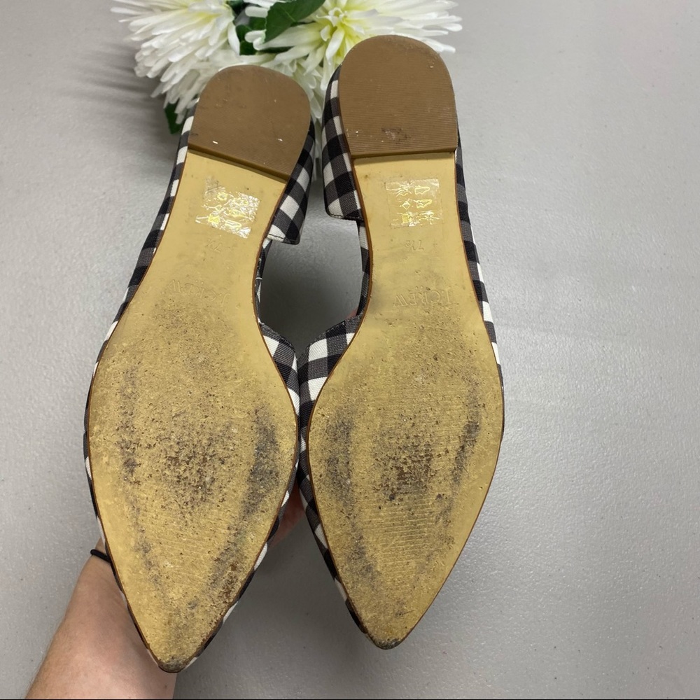 J Crew Factory D'Orsay Flat Shoe Gingham Check 7.5 - Picture 6 of 6